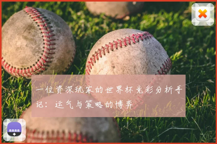一位资深玩家的世界杯竞彩分析手记：运气与策略的博弈